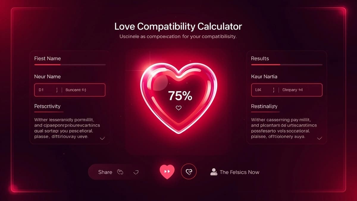 Love Calculator - Test Your Love Compatibility and Relationship Percentage